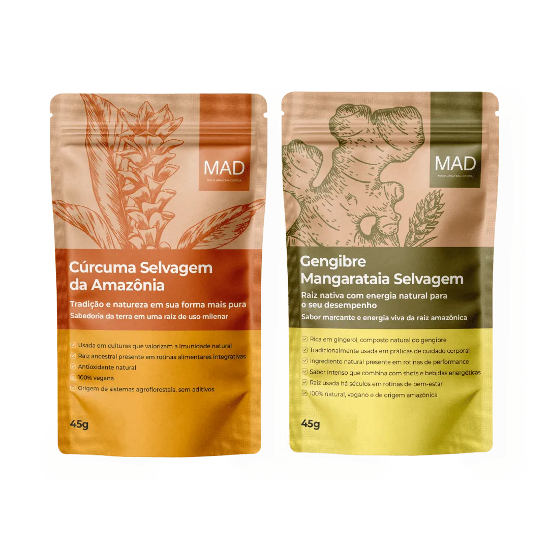 Kit Cúrcuma Selvagem 45g + Gengibre Mangarataia 45g MAD