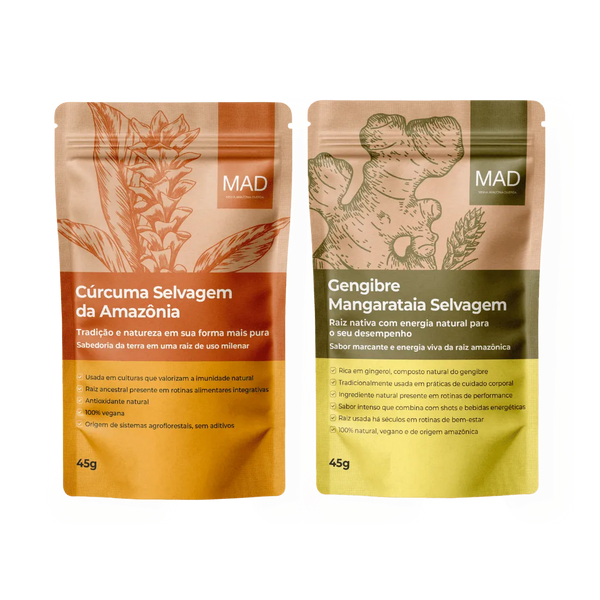 Kit Cúrcuma Selvagem 45g + Gengibre Mangarataia 45g MAD