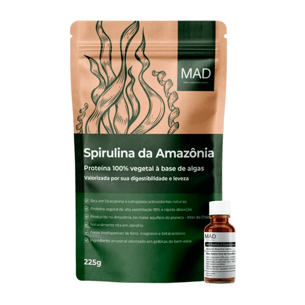 Kit Saúde Feminina e Beleza - Amazon Spirulina 225g + Óleo Resina Pura de Copaíba 30ml - MAD
