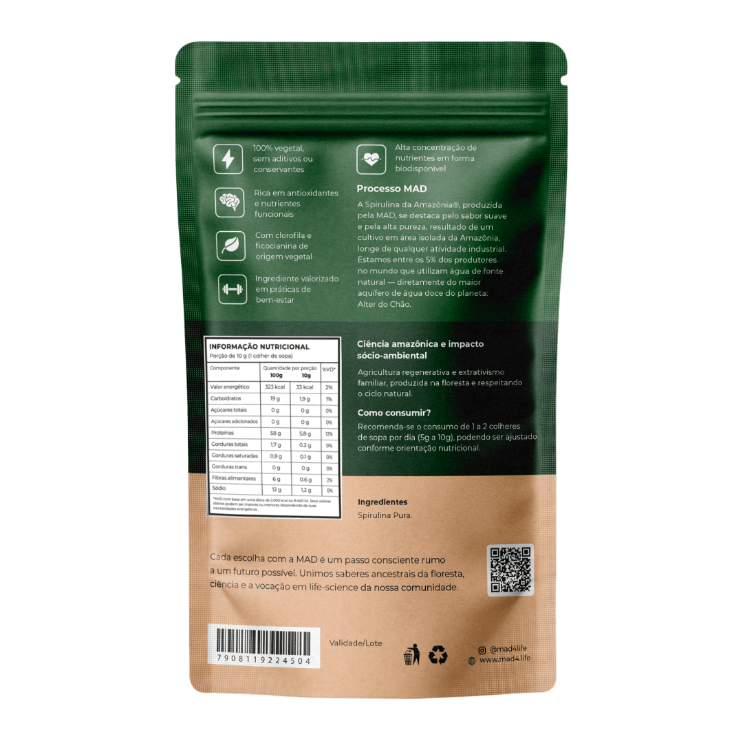 Amazon Spirulina em Flocos 225g MAD